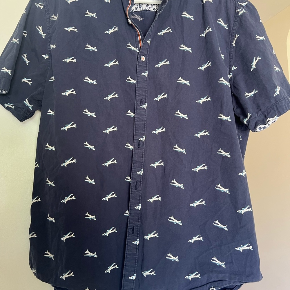 Denim & Flower Blue Casual Button Down Shirt